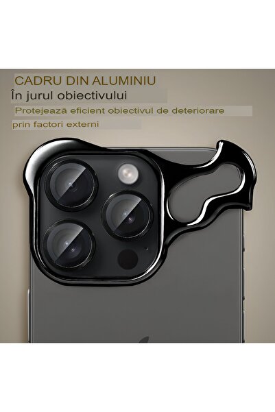 Apple Metal Case Compatible with iPhone 15 Pro Max – Corner & Camera Protection with Lens Covers, Black