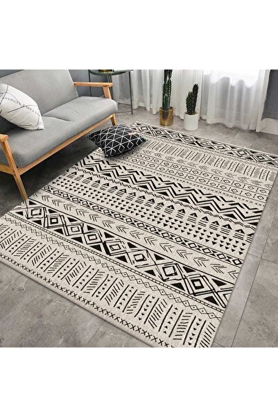 Chuma Printed Floor Carpet Polypropylene Off White/Black 140x200cm