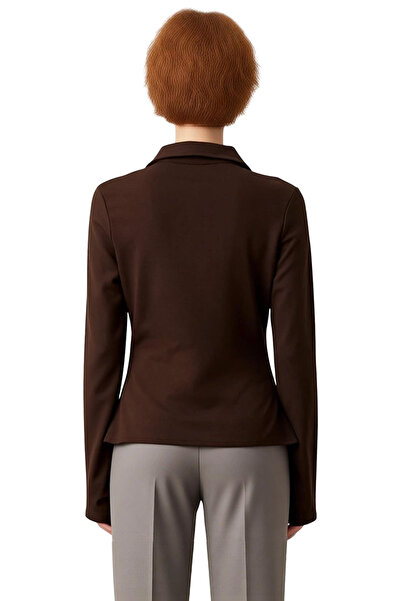 PayBuy Γυναικεία πλεκτή ελαστική μπλούζα με γιακά πόλο με αγκράφα Μια κομψή και άνετη επιλογή Ποιοτική κομψή άνετη μοντέρνα