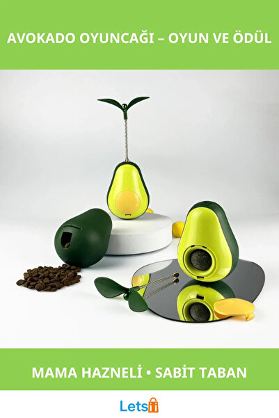 Letsii لعبة ممتعة للقطط على شكل أفوكادو مع نعناع ووعاء طعام