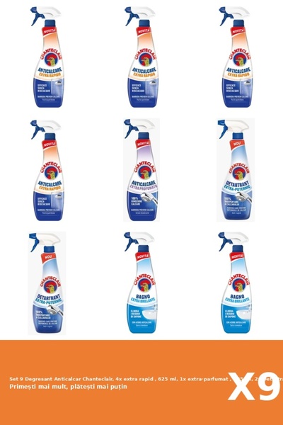 Chanteclair Set 9 Degresant Anticalcar Chanteclair, 4x extra rapid , 625 ml, ...