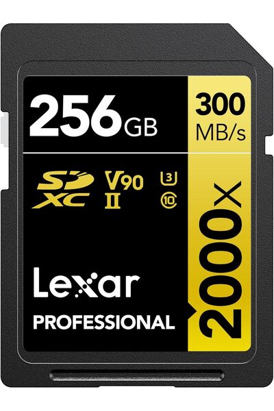 Lexar Lexar Professional 2000x SDXC II 256GB Memory Card - 300MB/s Read Speed - V90 for 8K Recording