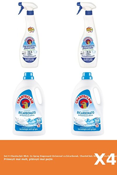 Chanteclair Set 4 Mixt: 2x Spray Degresant Universal cu bicarbonat, ChanteCla...