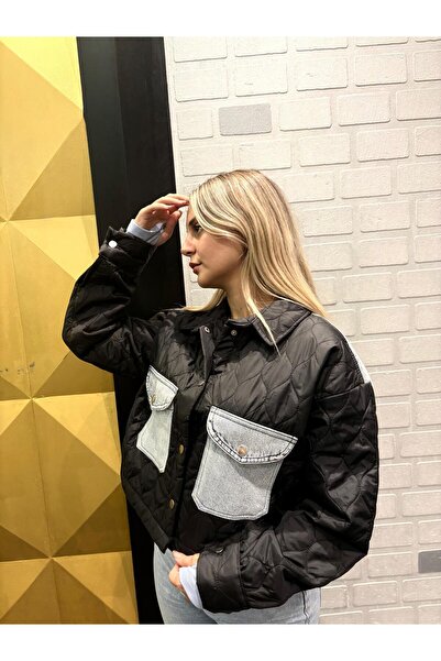 MODA KADIN STANDART BOY KOT İŞLEME DETAYLI MONT