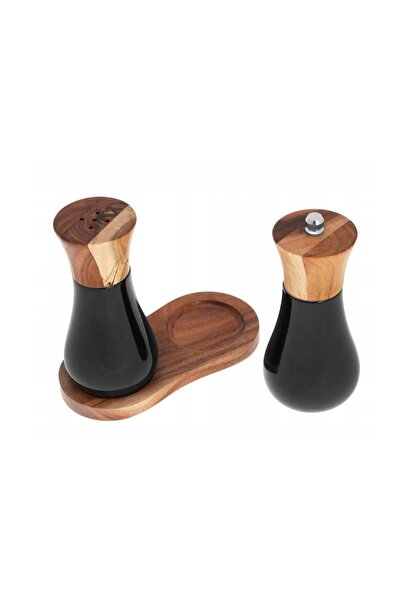 Klausberg Set of 2 salt and pepper mills, 13 x 6 cm black,