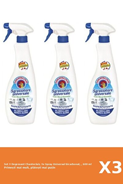 Chanteclair Set of 3 Chanteclair Degreaser, 3x Universal Bicarbonate Spray, , 600 ml