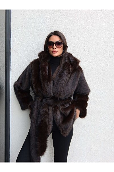 ESRAHELVACI Belted Imported Fur Coat