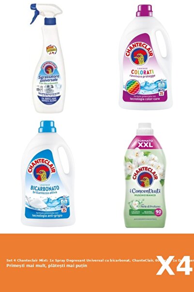 Chanteclair Set 4 Mixt: 1x Spray Degresant Universal cu bicarbonat, ChanteCla...