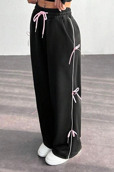 Baby xclub Ribbon detailed 3 thread ş Fleece-Lined pants