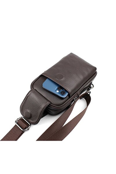 deri,se club Men's Brown Shoulder Bag Chest Bag Body Bag Purse