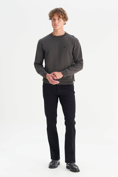 WRANGLER W252025533W Anthracite Men's Crew Neck Regular Fit Sweatshirt