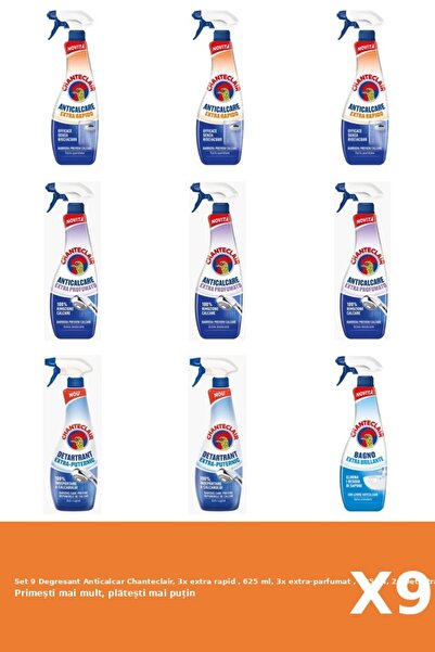 Chanteclair Set 9 Degresant Anticalcar Chanteclair, 3x extra rapid , 625 ml, ...
