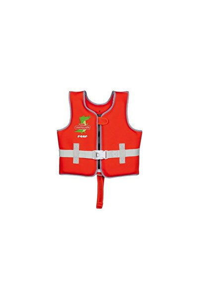 reer Children's adjustable swim vest, 19–30 kg (3–6 yrs), size M, red, crocodile print,