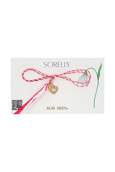 Bijuteria SORELLY Pandantiv Mărțișor Aur 14k Inimă Mamă și Copil