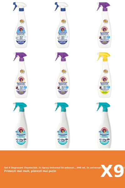 Chanteclair Set 9 Degresant Chanteclair, 2x Spray Universal bicarbonat, , 600...