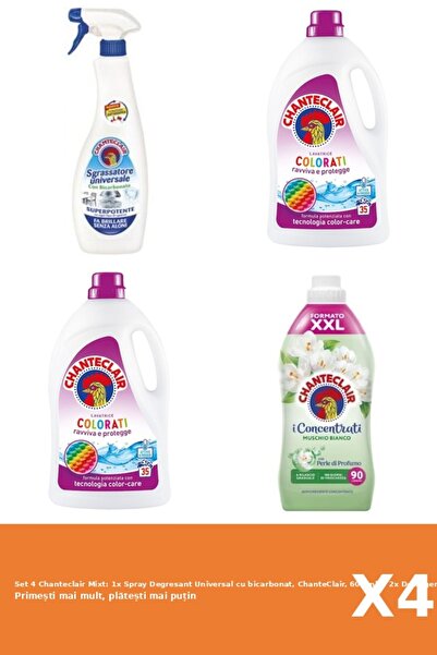 Chanteclair Set 4 Mixt: 1x Spray Degresant Universal cu bicarbonat, ChanteCla...