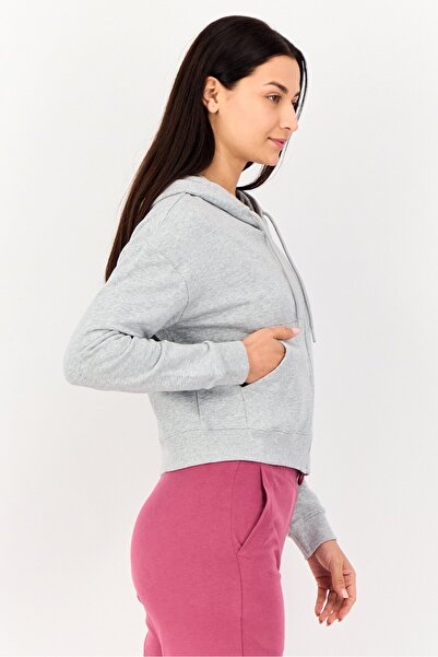 Reebok Women Sportswear Fit Long Sleeve Outdoor Hoodie, Grey