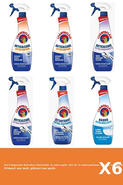 Chanteclair Set 6 Degresant Anticalcar Chanteclair, 2x extra rapid , 625 ml, ...