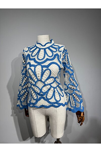 SÜZENE BUTİK TIĞ İŞİ SÜZENE HAFİF BOĞAZLI BLUZ