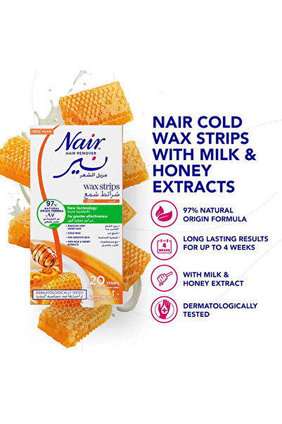 Nair Body Wax Strips Milk & Honey 20 Pack