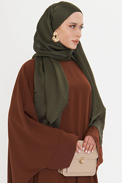 HÜRREM BONE Khaki Plain Classic Shawl Turlu Polyester Luxury Janjan 202126_09