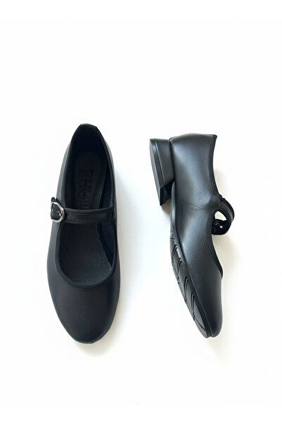 Zuum Deysa Heeled Women's Ballerina Ballet Flats - Black Skin