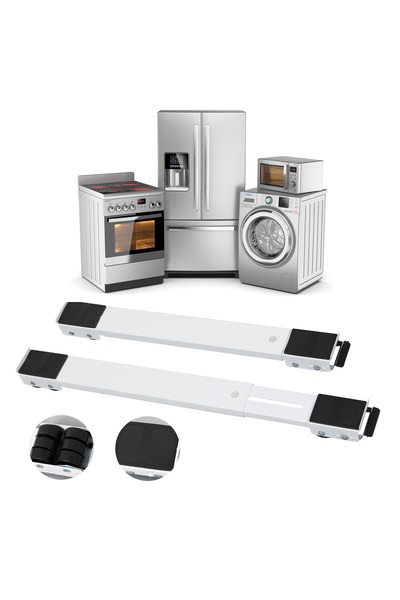 Sumkyle حامل قاعدة الغسالة، بكرات قابلة للتمديد للأجهزة للثلاجة/الثلاجة، قاعدة غسالة متنقلة