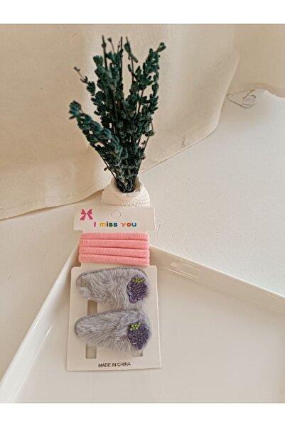 Yades Lastikli ve Klipsli Üzüm Temalı Kız Çocuk Tokası