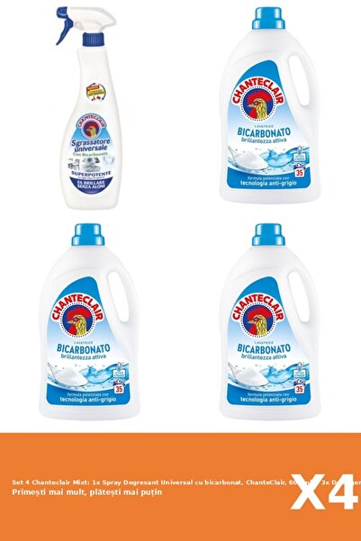 Chanteclair Set 4 Mixt: 1x Spray Degresant Universal cu bicarbonat, ChanteCla...