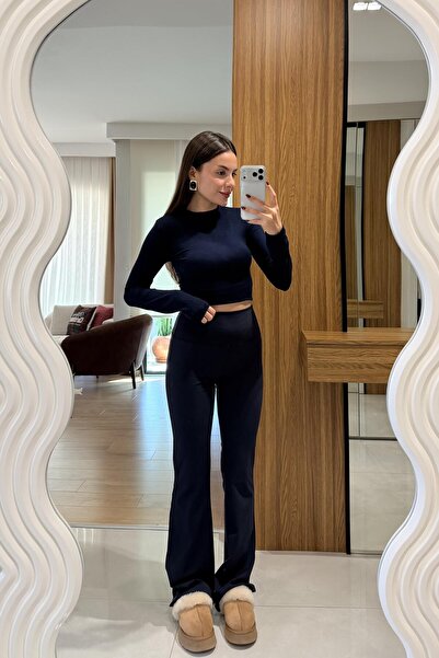 Gizem Ecemiş Celestia Lacivert İspanyol Modal Tayt