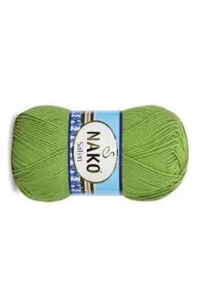 NAKO خيط حياكة رفيع من الساتان، خيط حياكة للسترة، خيط حياكة أخضر 3330