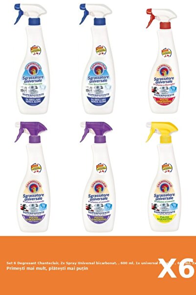 Chanteclair Set 6 Degresant Chanteclair, 2x Spray Universal bicarbonat, , 600 ml, 1x universal Marsilia , 600 ml