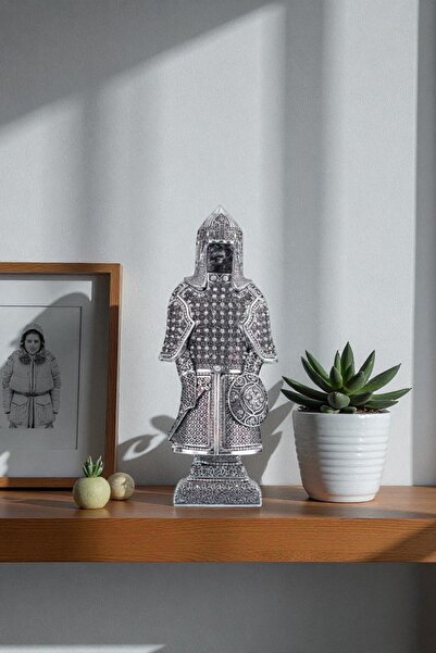 Güncel Vitrin Zirkon Taşlı Esmaül Hüsna Gümüş Zırh Biblo 12*28 cm
