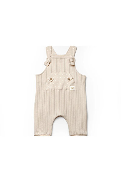 MY LORİN KİDS STORE Baby Cosy Organic Salopet Romber krem