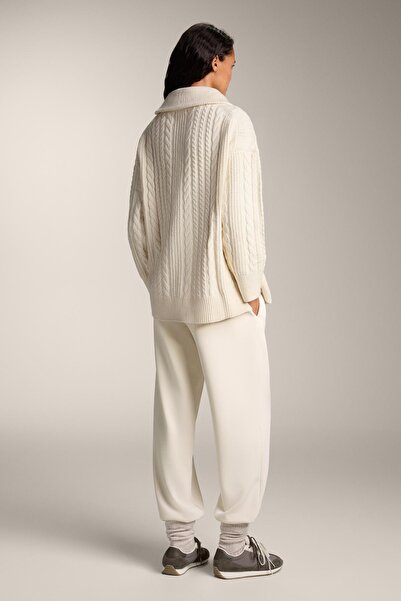 Oysho High neck cable knit jacket
