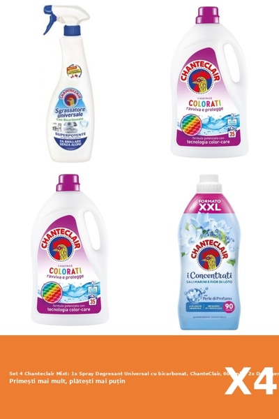 Chanteclair Set 4 Mixt: 1x Spray Degresant Universal cu bicarbonat, ChanteCla...