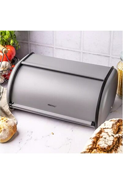 Kinghoff Bread box, steel, gray, 15 x 24 x 36 cm,