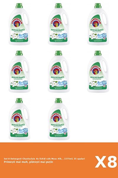 Chanteclair Set 8 Detergent Chanteclair, 8x lichid rufe Mosc Alb, , 1575ml, 35 spalari