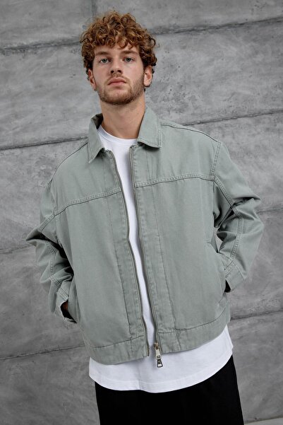 NOMARC Μπουφάν τζιν Mint Green Mmx oversized