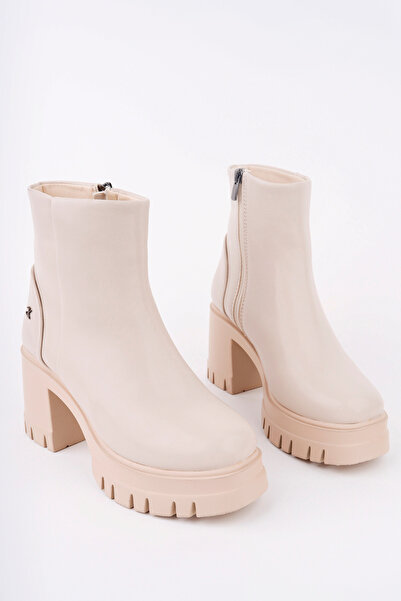 Madam Tarz Kcl-902 Thick Heel Zippered Boots