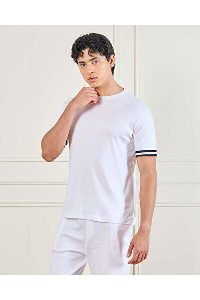 REDTAG Men White Sports T-Shirt