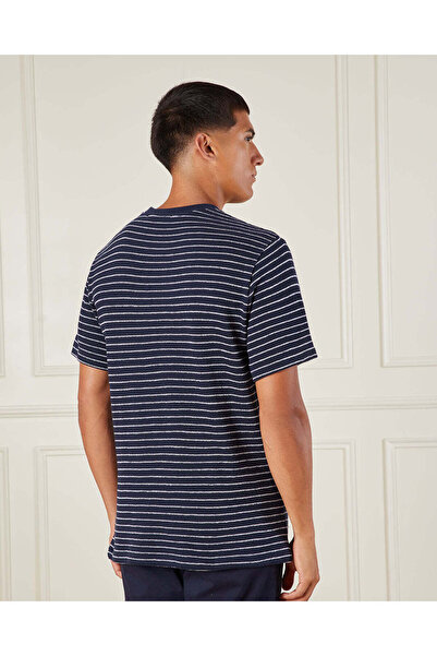 REDTAG Men Black Textured Knitted T-Shirt