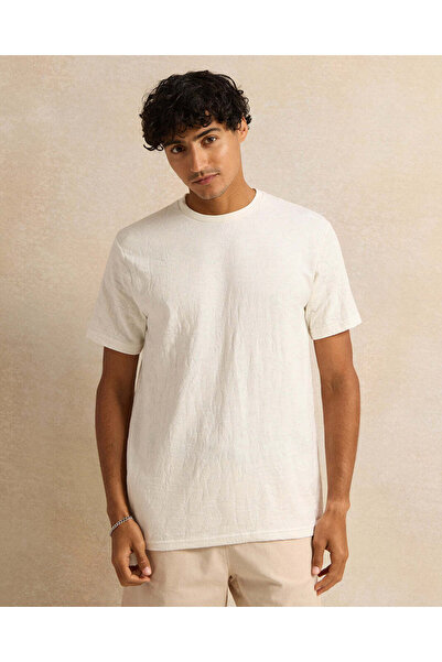 REDTAG Men White Short-Sleeved T-Shirt