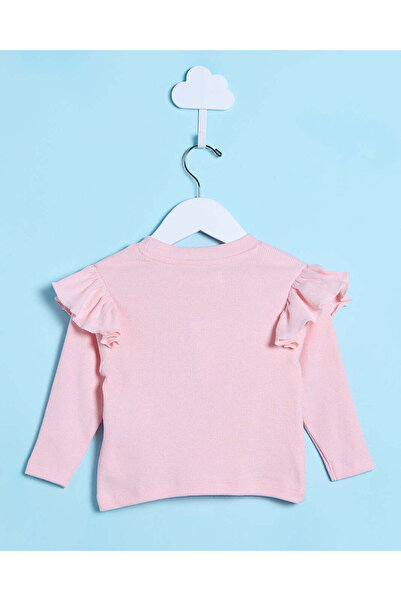 REDTAG Infant Girls Pink Flower Placement Print T-Shirt