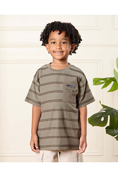 REDTAG تي شيرت جاكار زيتوني للأولاد