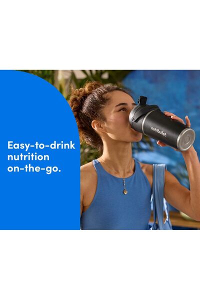 Nutribullet Flip Portable Blender, 8PC Set — 11.1V, 590ml, USB-C, Black