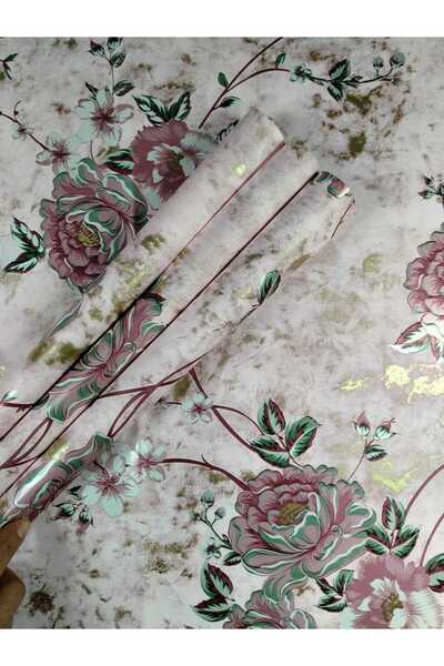 ÇINARASYADAHOME ورق تغليف باقة الزهور بنمط أرضية وردية |   تغليف الزهور الشفاف وتغليف الهدايا 57x57 4 قطع