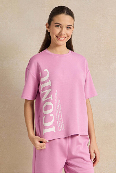 REDTAG Senior Girls Pink Printed Top