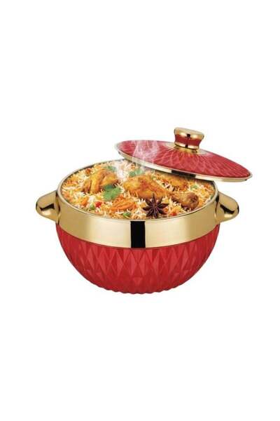 Generic طاجن معزول بتصميم الماس الأحمر مع غطاء ذهبي