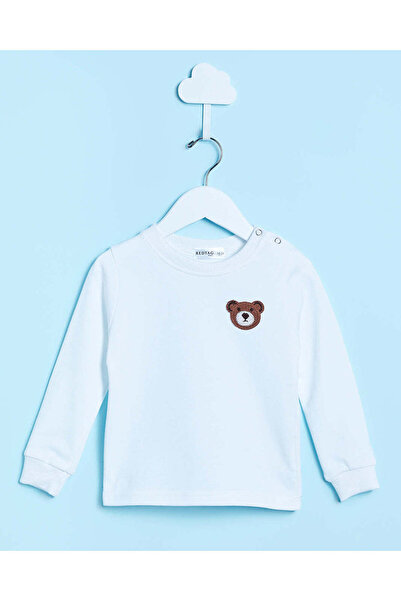 REDTAG Infant Boys White Embroidered T-Shirt